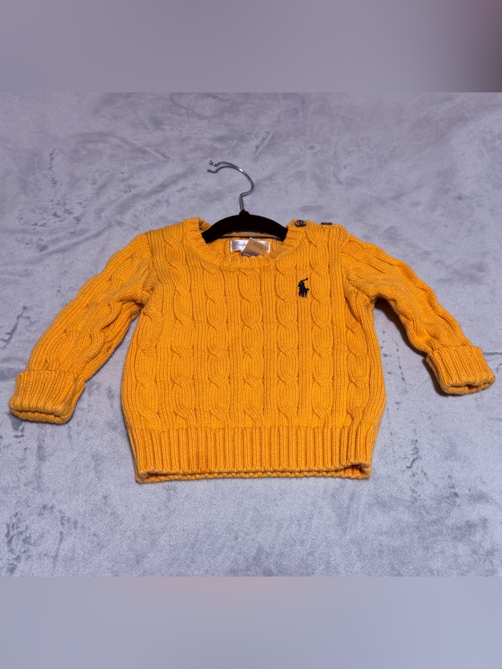 Ralph Lauren Kids Cable Knit Sweater in Mustard